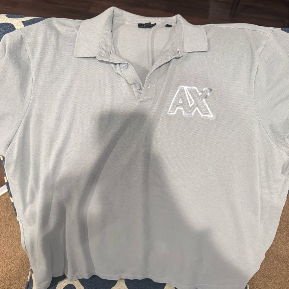 Armani Exchange Light Gray Polo Shirt